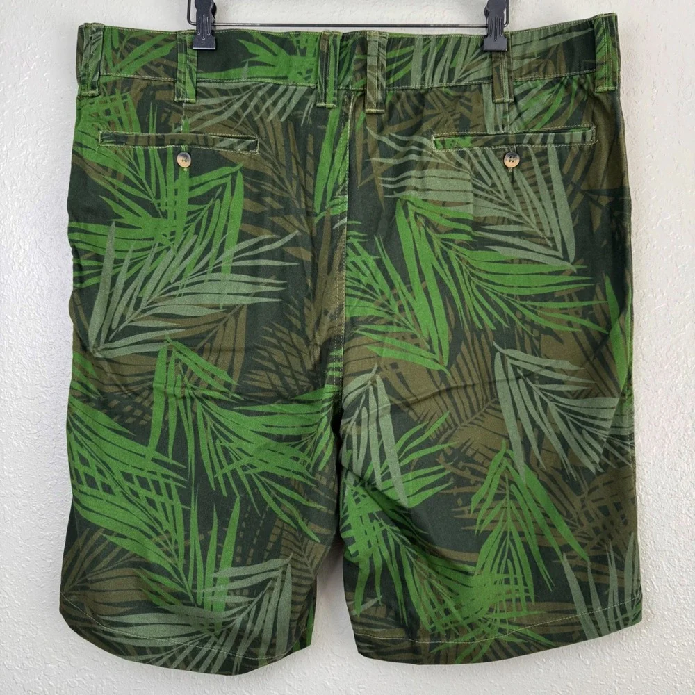 NEW King Size Big Tropical Palm Leaf Print Chino Shorts Green 44